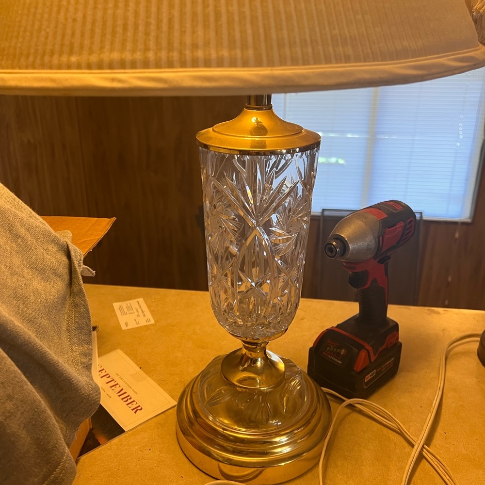 $200- Waterford Crystal lamp $150- oil lamp